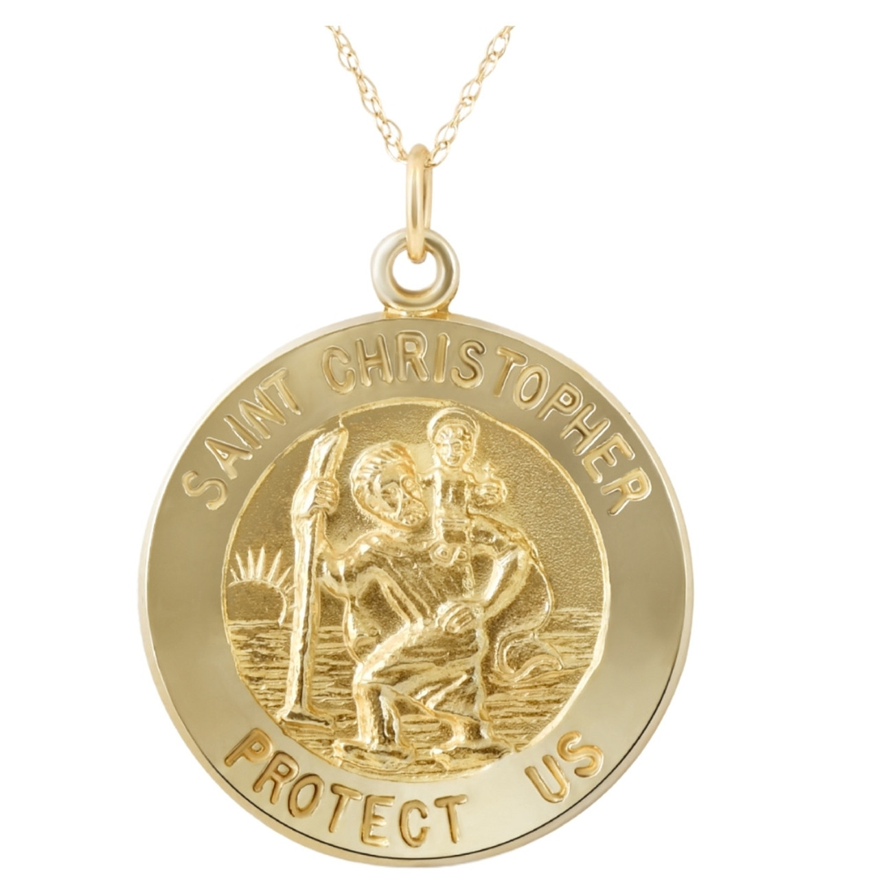 14k Yellow Gold St. Christopher Medal Pendant 1